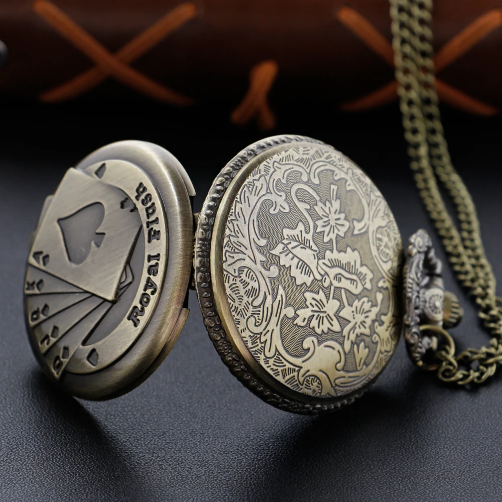New Bronze in Wonderland Theme Quartz Pocket Watch Pendant Pocket Necklace Watches with FOB Chain Gifts Dropshipping