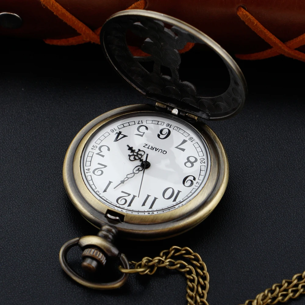 New Bronze in Wonderland Theme Quartz Pocket Watch Pendant Pocket Necklace Watches with FOB Chain Gifts Dropshipping