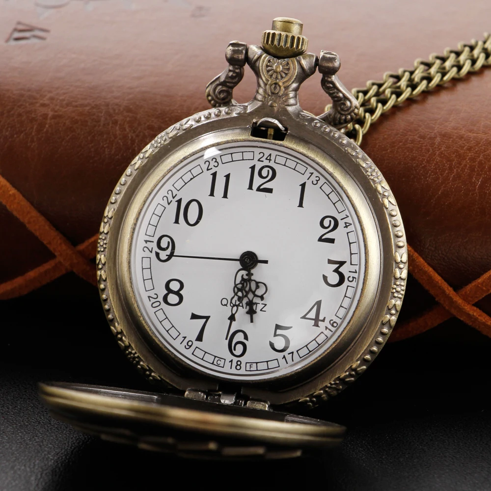 New Bronze in Wonderland Theme Quartz Pocket Watch Pendant Pocket Necklace Watches with FOB Chain Gifts Dropshipping