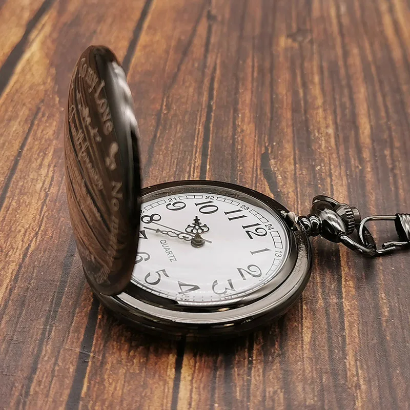 New Design To My Love Quartz Pocket Watch Necklace Chain Fob Watch for Mens Womens Lover Best Gifts Husband Son Souvenir