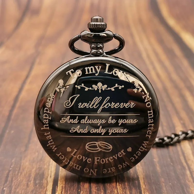 New Design To My Love Quartz Pocket Watch Necklace Chain Fob Watch for Mens Womens Lover Best Gifts Husband Son Souvenir