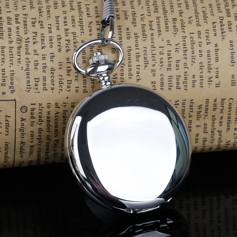 Fashion Design Fob Chain Smooth steel Quartz Pocket Watch Vintage Roman Nmber Dial Pendant Fob Watch Gifts Clock Relogio DeBolso
