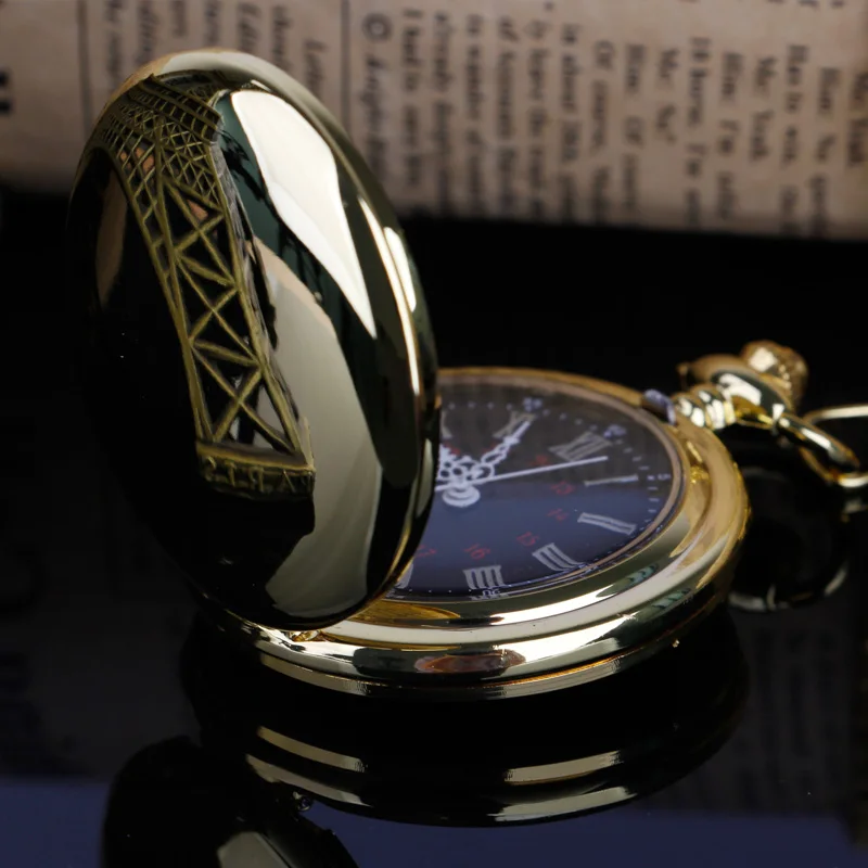 Fashion Design Fob Chain Smooth steel Quartz Pocket Watch Vintage Roman Nmber Dial Pendant Fob Watch Gifts Clock Relogio DeBolso