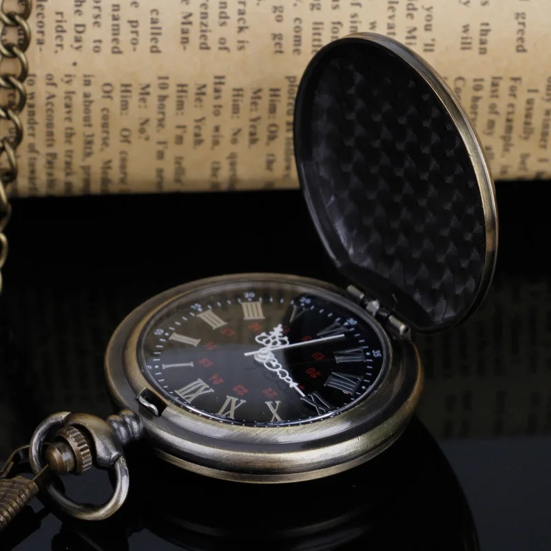 Fashion Design Fob Chain Smooth steel Quartz Pocket Watch Vintage Roman Nmber Dial Pendant Fob Watch Gifts Clock Relogio DeBolso