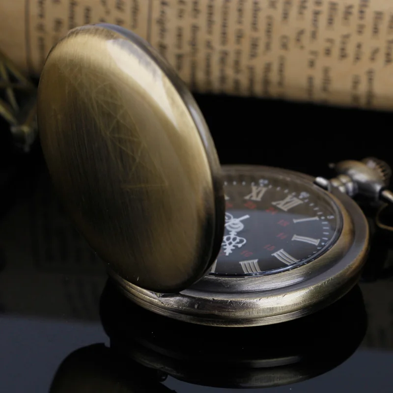 Fashion Design Fob Chain Smooth steel Quartz Pocket Watch Vintage Roman Nmber Dial Pendant Fob Watch Gifts Clock Relogio DeBolso