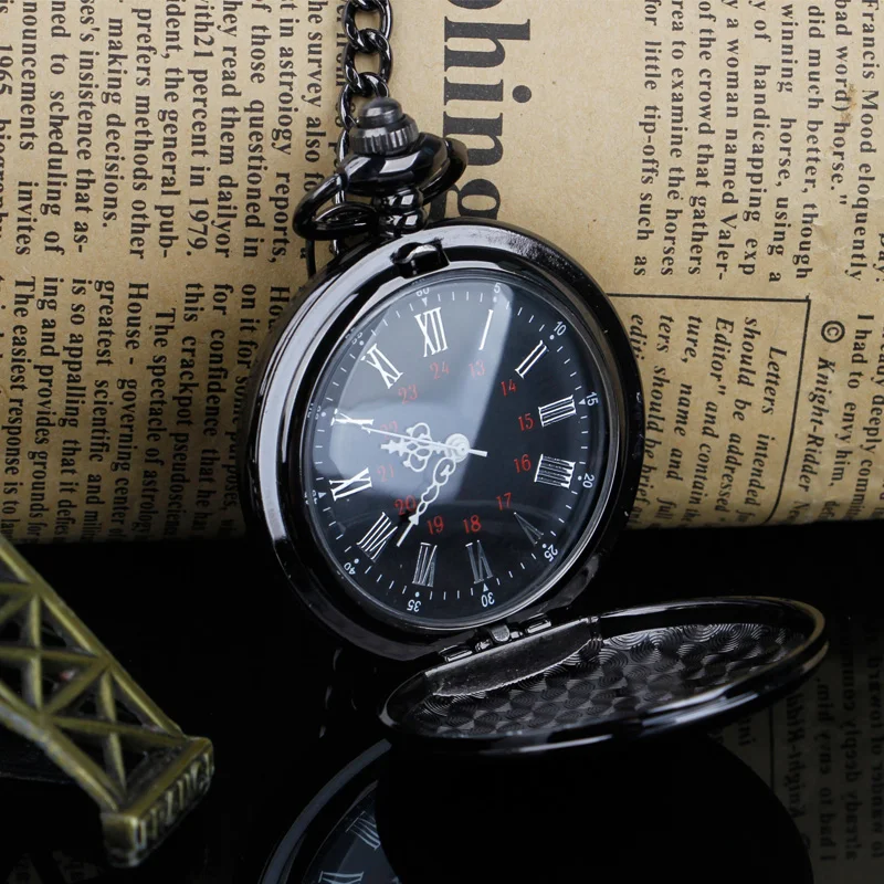 Fashion Design Fob Chain Smooth steel Quartz Pocket Watch Vintage Roman Nmber Dial Pendant Fob Watch Gifts Clock Relogio DeBolso