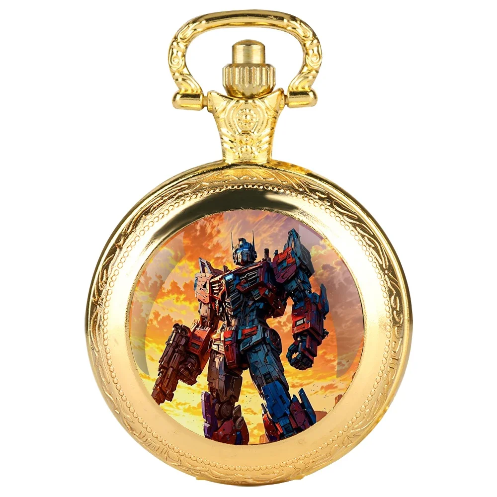Children's Gifts Warrior Battle Scene Glass Dome Pocket Watch Men's Best Gifts Women's Pendant Necklace Clock Birthday Souvenir