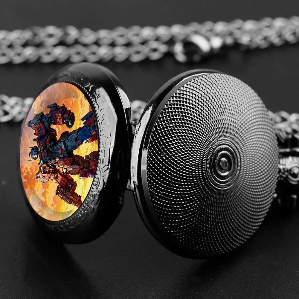 Children's Gifts Warrior Battle Scene Glass Dome Pocket Watch Men's Best Gifts Women's Pendant Necklace Clock Birthday Souvenir