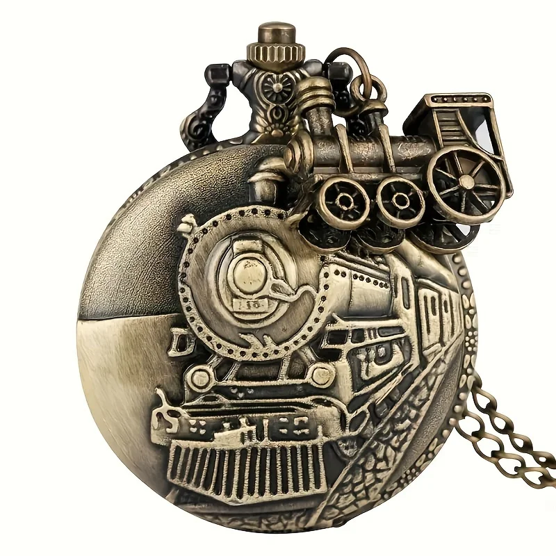 Retro Motorcycle Pattern Quartz Pocket Watch Motorbike MOTO Design Pendant Fob Watch Chain Gifts for Men Montre À Gousset