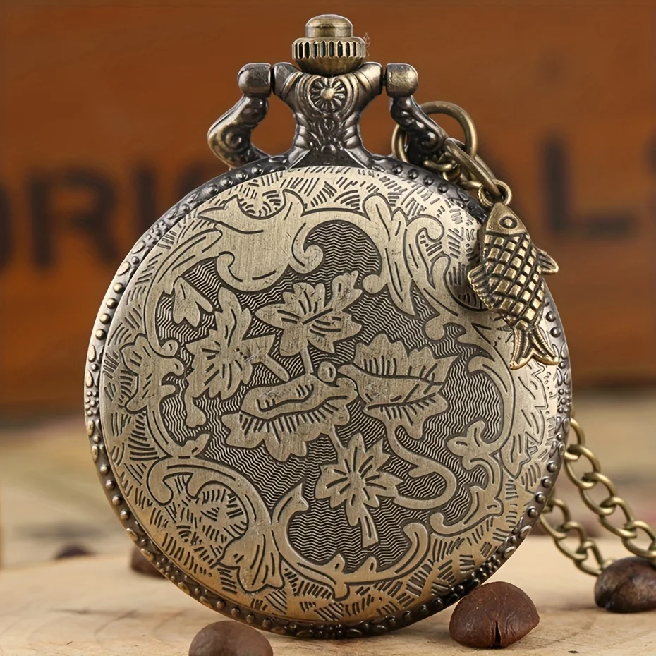 Retro Motorcycle Pattern Quartz Pocket Watch Motorbike MOTO Design Pendant Fob Watch Chain Gifts for Men Montre À Gousset