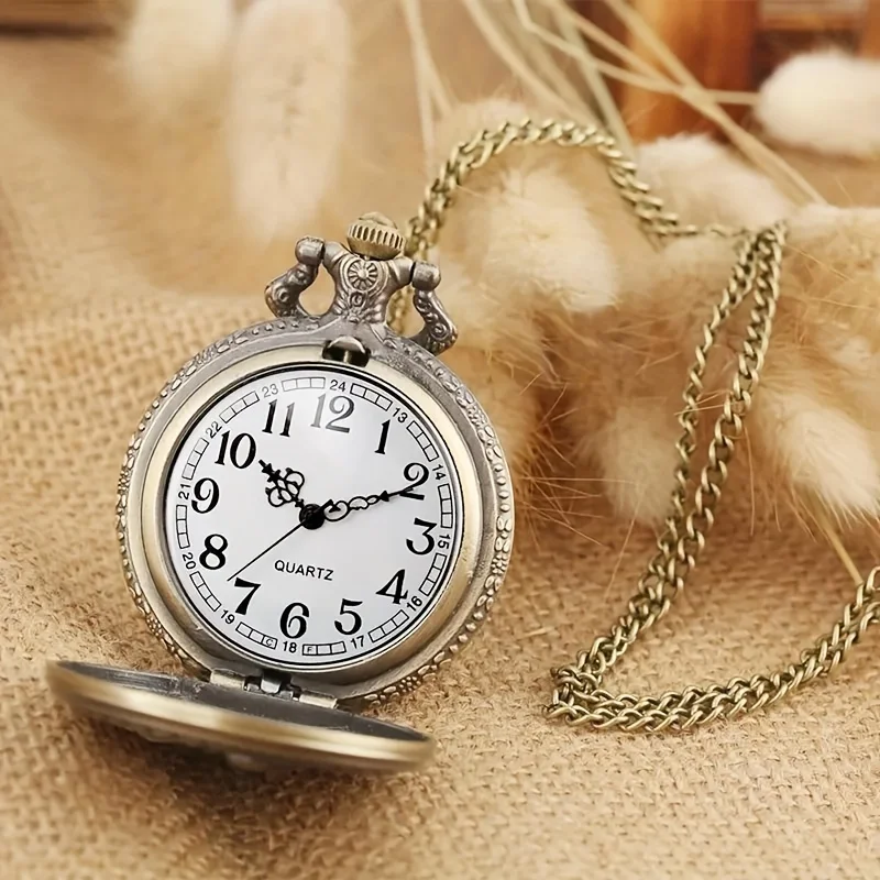 Retro Motorcycle Pattern Quartz Pocket Watch Motorbike MOTO Design Pendant Fob Watch Chain Gifts for Men Montre À Gousset