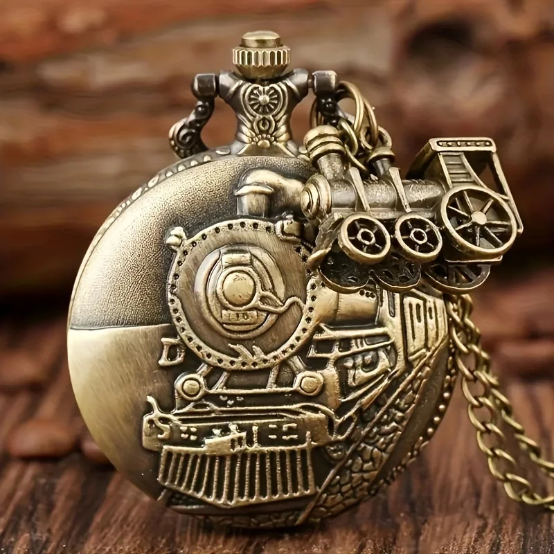 Retro Motorcycle Pattern Quartz Pocket Watch Motorbike MOTO Design Pendant Fob Watch Chain Gifts for Men Montre À Gousset