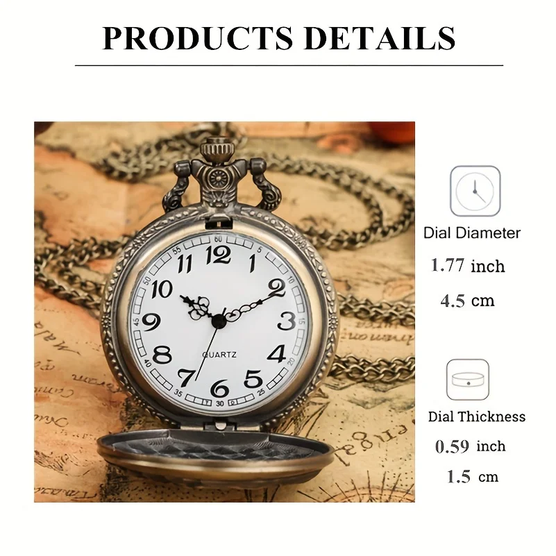 Retro Motorcycle Pattern Quartz Pocket Watch Motorbike MOTO Design Pendant Fob Watch Chain Gifts for Men Montre À Gousset