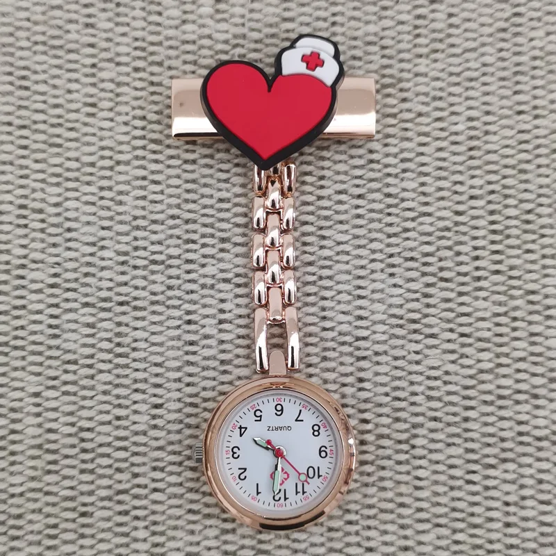 Lovely Cute Stethoscope Metal Pin Brooch Midwife Doctor Clock Medical Hospital Healthcare Pocket FOB Nurse Watch