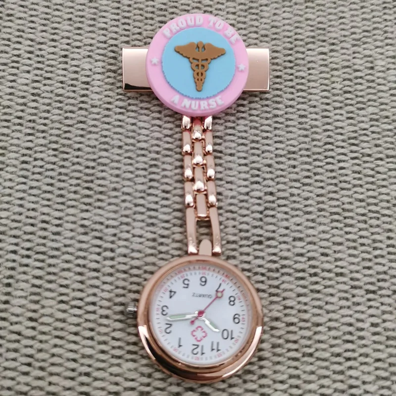 Lovely Cute Stethoscope Metal Pin Brooch Midwife Doctor Clock Medical Hospital Healthcare Pocket FOB Nurse Watch