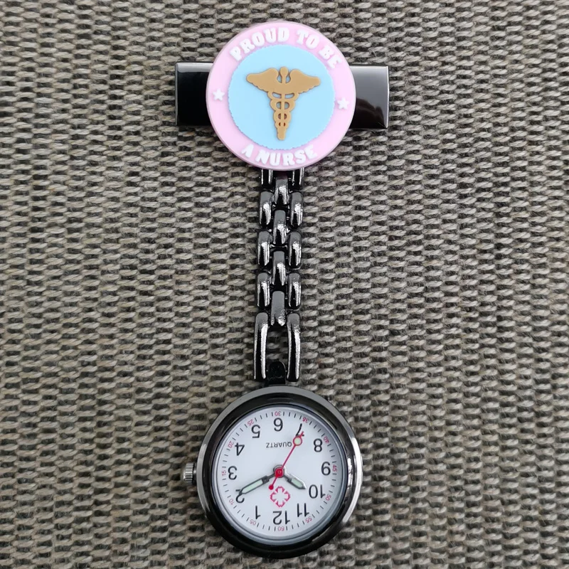 Lovely Cute Stethoscope Metal Pin Brooch Midwife Doctor Clock Medical Hospital Healthcare Pocket FOB Nurse Watch