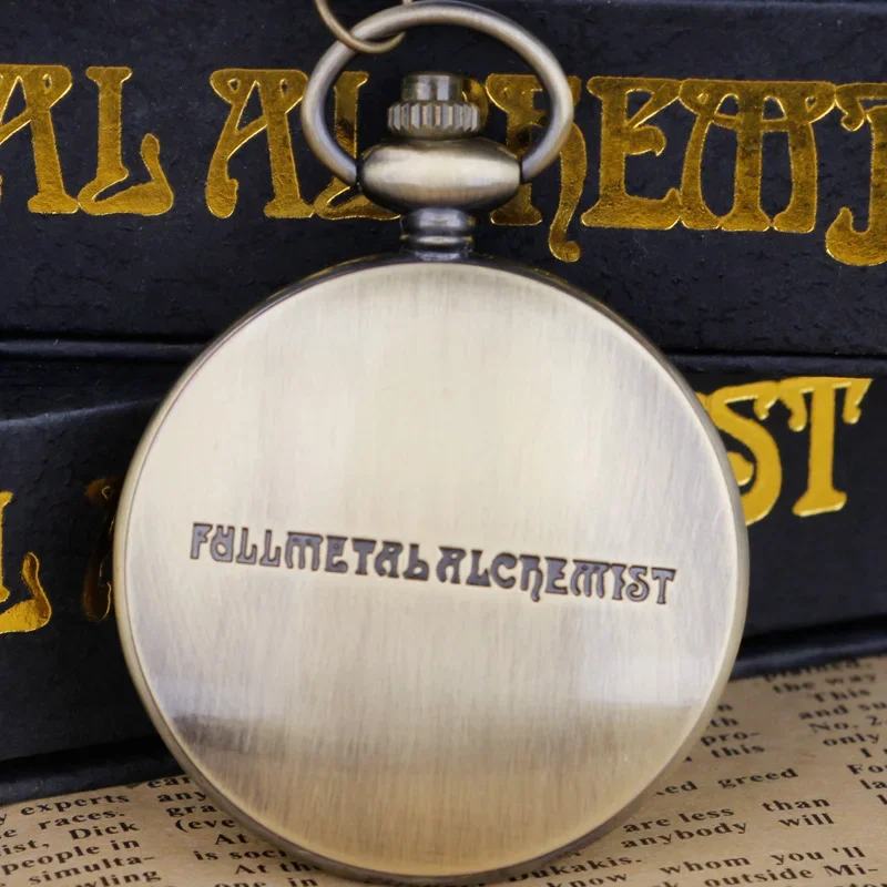 Popular Full metal Alchemist Unisex Pocket Watch Antique Vintage Quartz Chain Clock Pendant Jewelry Timepiece Gift for Women Men
