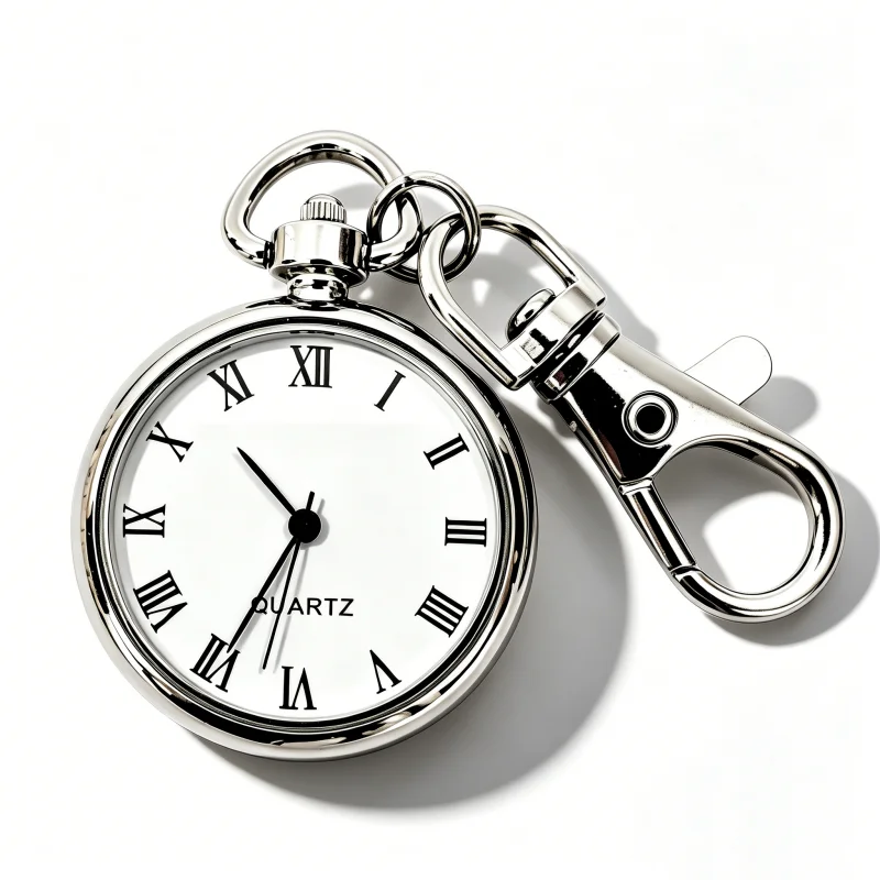 Retro Charm Neutral Fashion Roman Digital Quartz Steampunk Pocket Watch Men's and Women's Keychain Gift