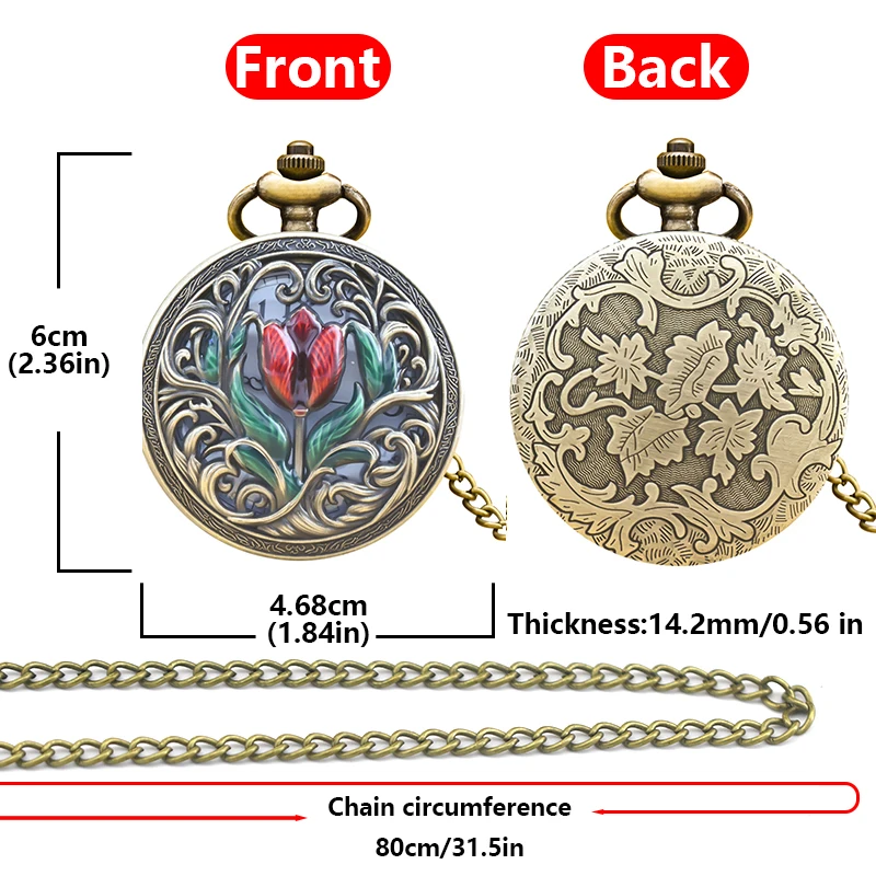 Retro Bronze Steampunk Floral Carving Flip-Top Male And Female Student Gift Quartz Necklace Commemorative Pocket Watch