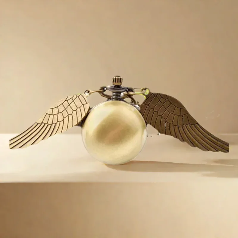 Steampunk Retro Bronze Flying Small Ball Quartz Pocket Watch Necklace Pendant Clock Chain Men's And Women's Chain Gift