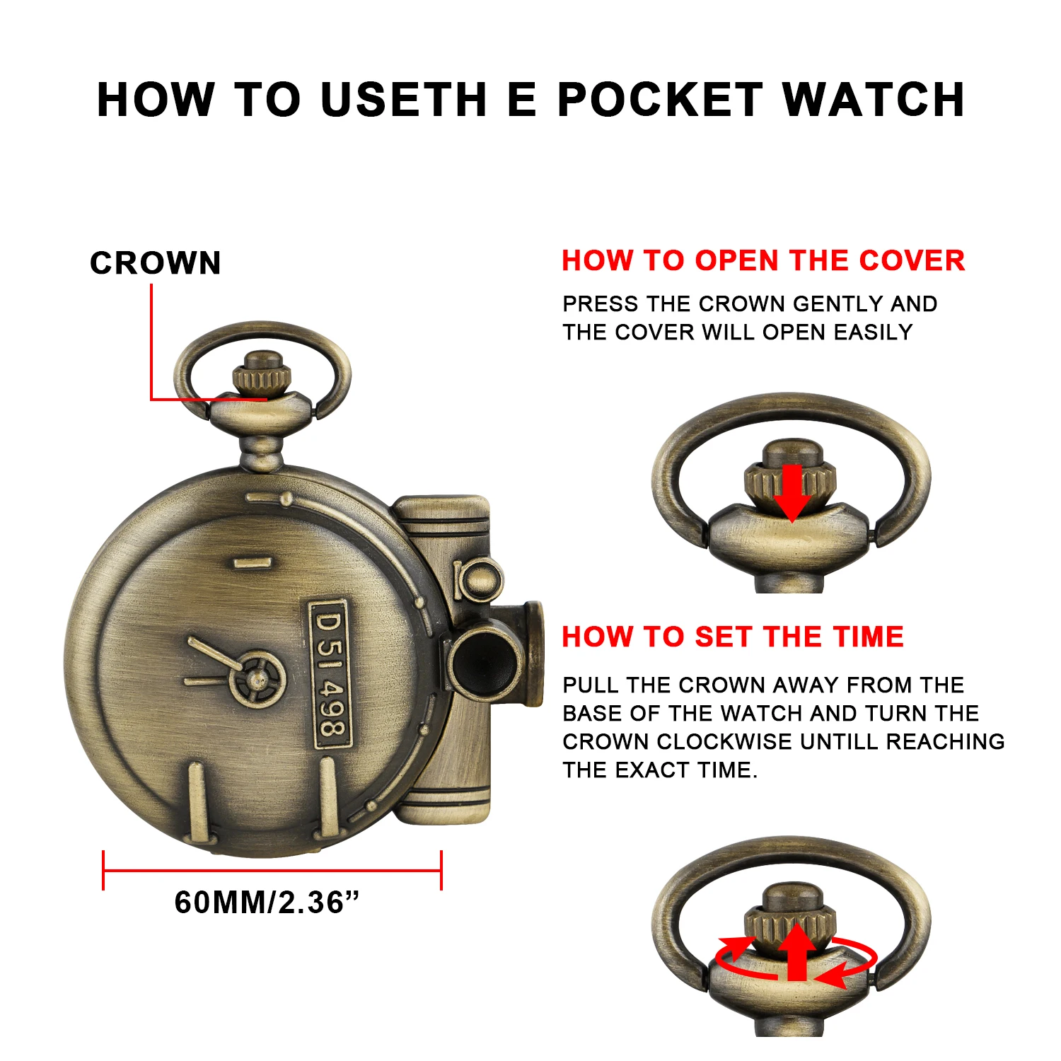 Vintage Steampunk Pocket Fob Watch Men's Unisex Military Quartz Pocket Watches Necklace With Chain Gifts reloj hombre