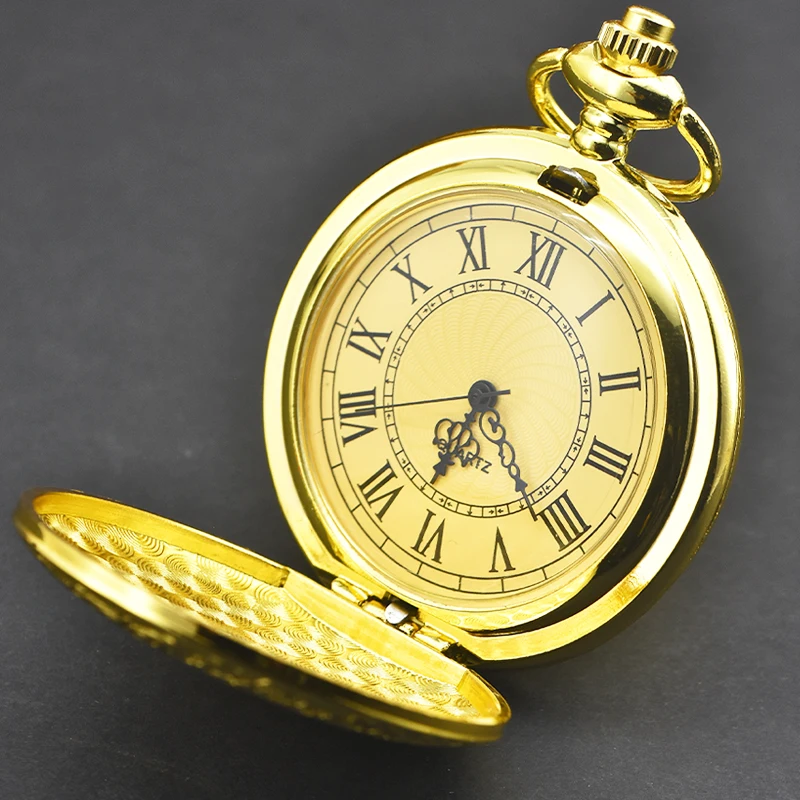 Retro Charm Neutral Fashion Roman Digital Quartz Pocket Watch Steampunk Men's and Women's Necklace Pendant Gift