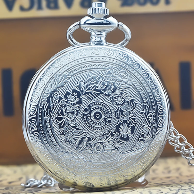Retro Charm Neutral Fashion Roman Digital Quartz Pocket Watch Steampunk Men's and Women's Necklace Pendant Gift