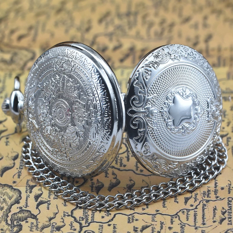 Retro Charm Neutral Fashion Roman Digital Quartz Pocket Watch Steampunk Men's and Women's Necklace Pendant Gift