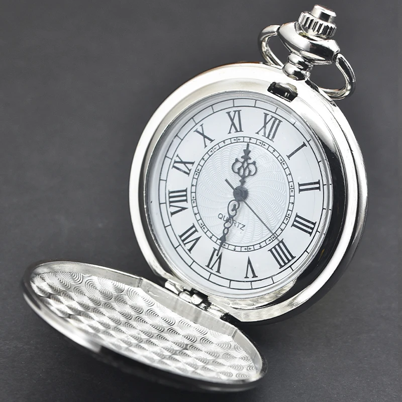 Retro Charm Neutral Fashion Roman Digital Quartz Pocket Watch Steampunk Men's and Women's Necklace Pendant Gift