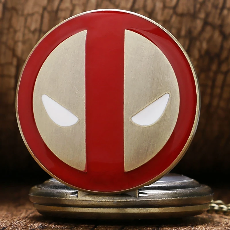 Comic Black Antique Quartz Pocket Watch Cartoon Fob Chain Pendant Clock Cosplay Gifts for Men Women Fans