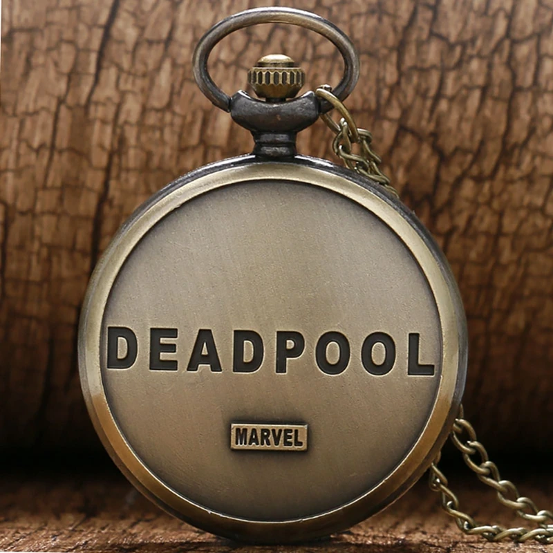 Comic Black Antique Quartz Pocket Watch Cartoon Fob Chain Pendant Clock Cosplay Gifts for Men Women Fans