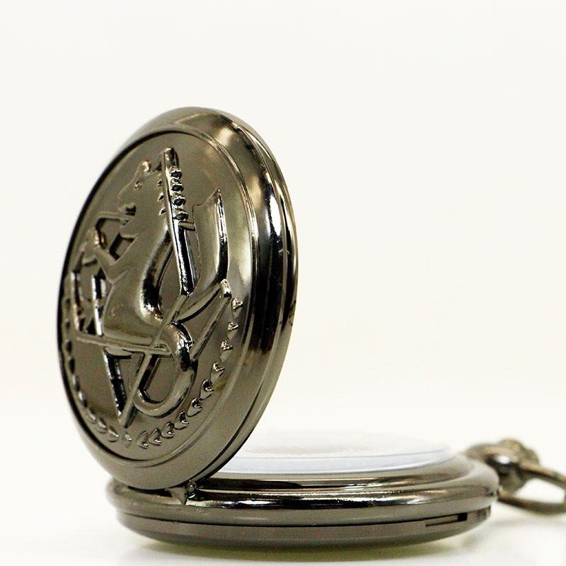 Fashion Tone Fullmetal Alchemist Pocket Watch Cosplay Edward Elric With Chain Anime Boys Gift
