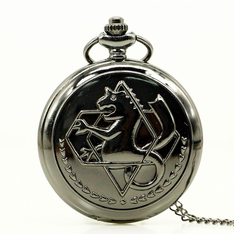 Fashion Tone Fullmetal Alchemist Pocket Watch Cosplay Edward Elric With Chain Anime Boys Gift