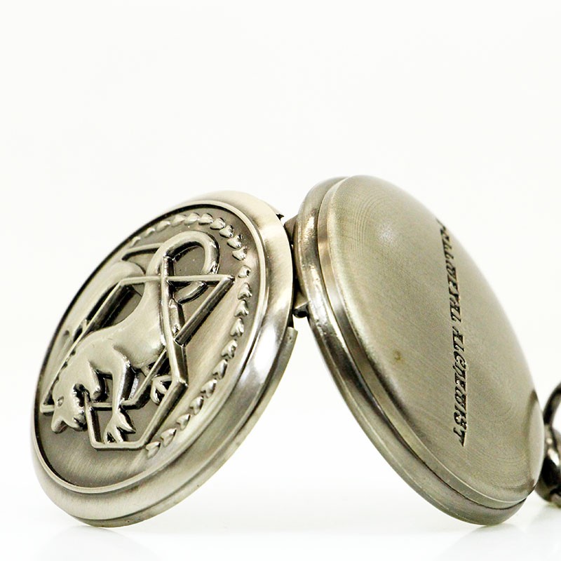 Fashion Tone Fullmetal Alchemist Pocket Watch Cosplay Edward Elric With Chain Anime Boys Gift