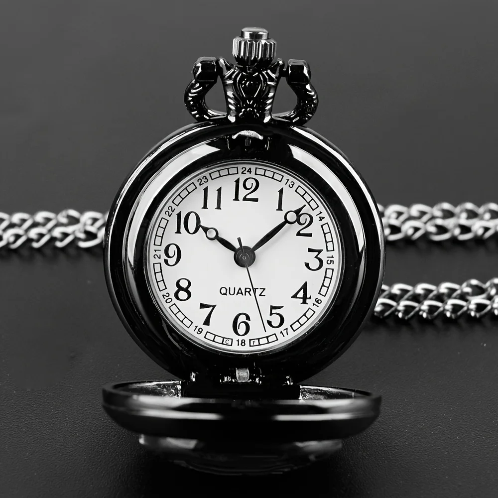 Retro Unique Silvery Horse Animal Design Necklace Pendant Quartz Pocket Watch, Cool Exquisite Accessory for Men Women and Kids