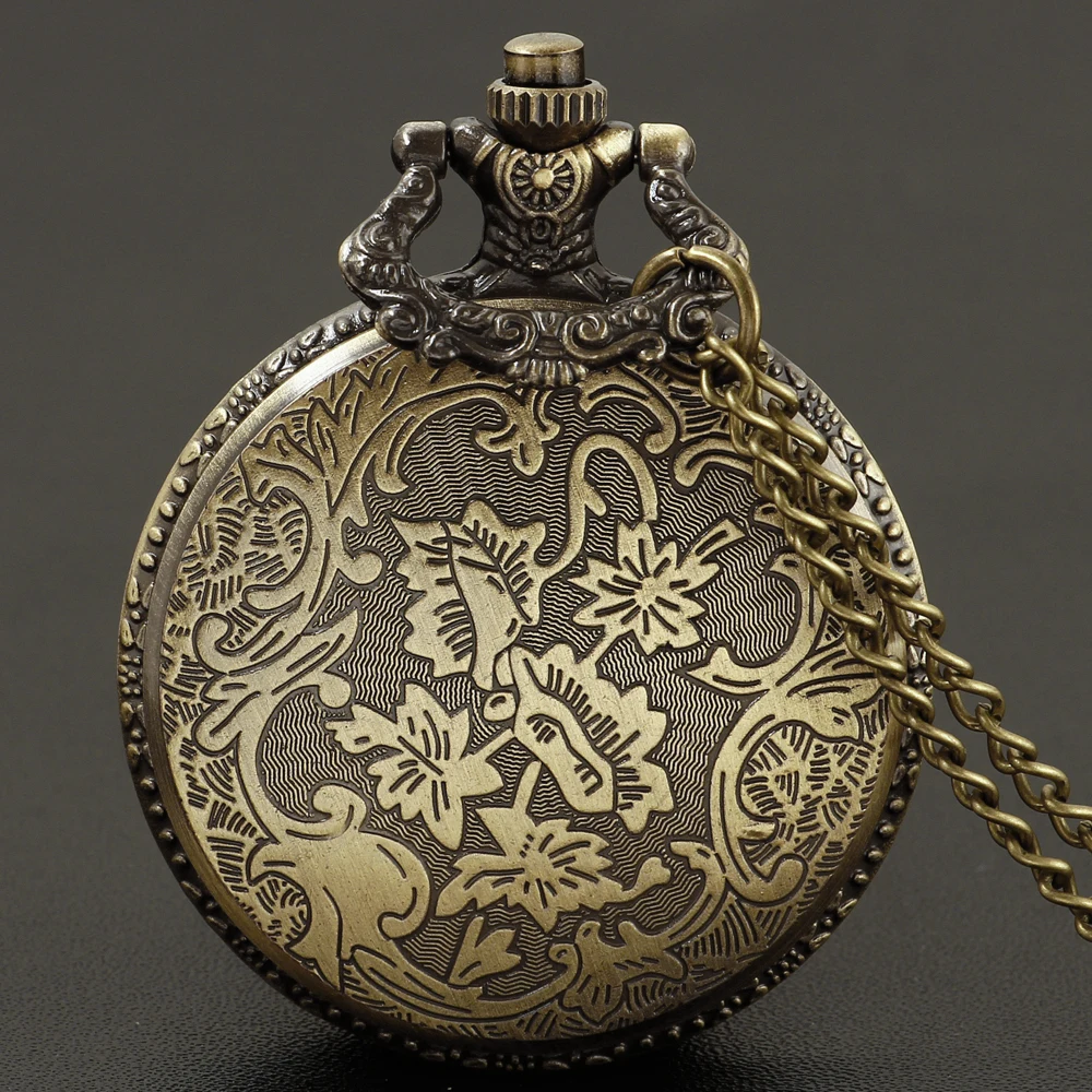Vintage All Black Pocket Watch Tree of Life Pattern Sketch Ink Painting Dial Pockets Watch Antique Necklace Quartz fob Clock