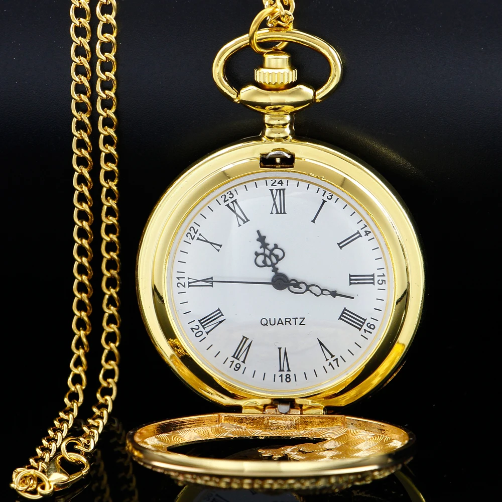 Silver Chinese Characteristic Dragon Shaped Pocket Watch Men's High Quality Necklace Timing Pendant Women's Jewelry Gift Clock