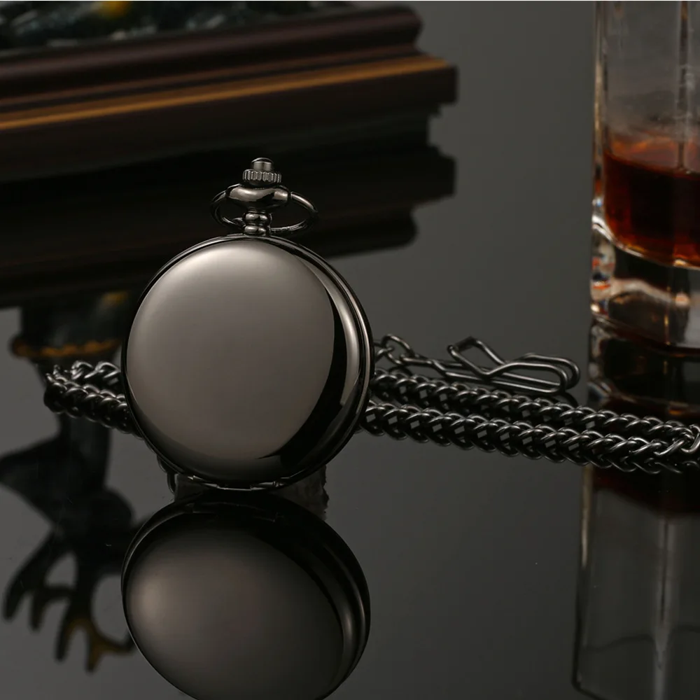 Mechanical Pocket Men Watch Vintage Skeleton Dial Sivler Double Face Hand Winding Mechanical Male Fob Chain Watches Wedding Gift