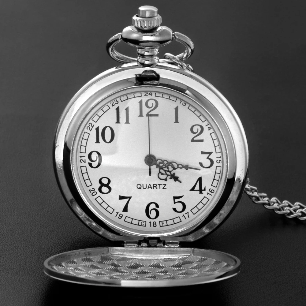 Train Quartz Pocket Watch Vintage Bronze Necklace With Chain Pocket Fob Watches Steampunk Pendant CF1482