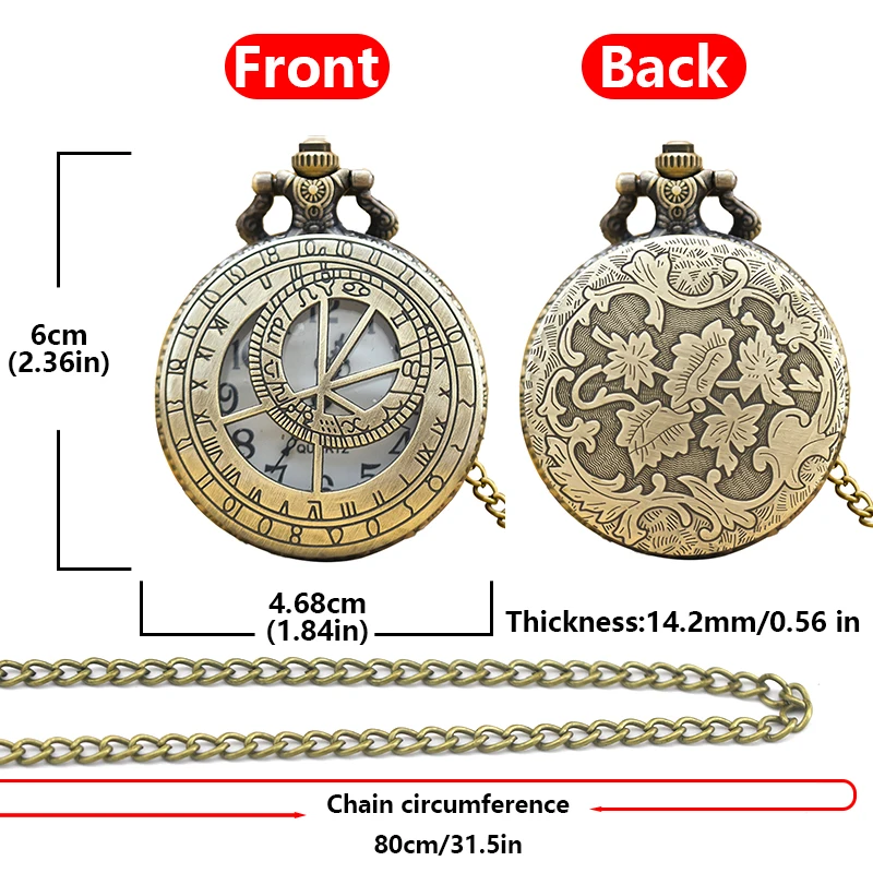 Retro Charm Neutral Fashion Geometric Lines Hollow Carving Quartz Pocket Watch Steampunk Men's and Women's Necklace Pendant Gift