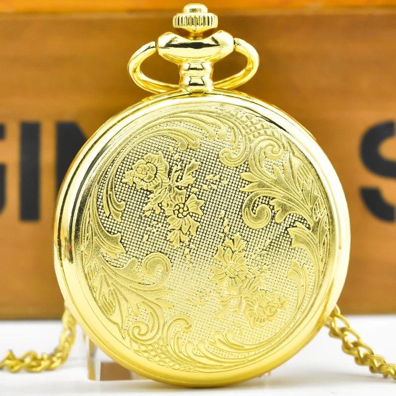 Retro Charm Neutral Fashion Textuable Quartz Pocket Watch Steampunk Men's and Women's Necklace Pendant Gift