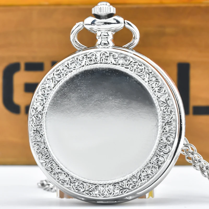 Retro Charm Neutral Fashion Textuable Quartz Pocket Watch Steampunk Men's and Women's Necklace Pendant Gift