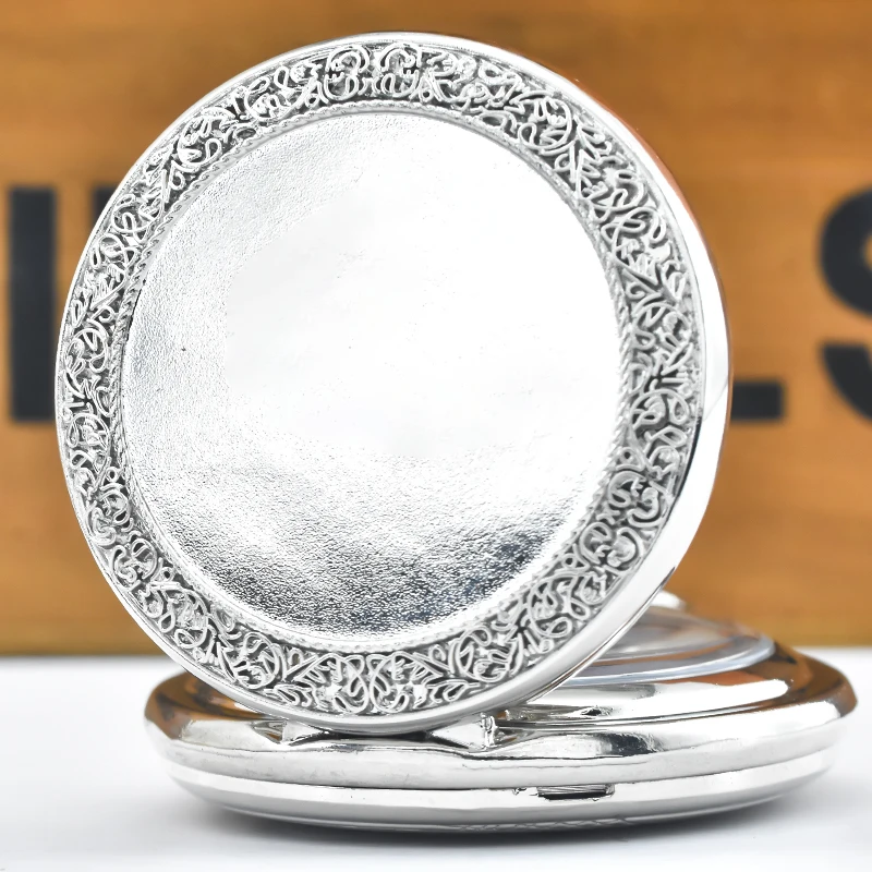 Retro Charm Neutral Fashion Textuable Quartz Pocket Watch Steampunk Men's and Women's Necklace Pendant Gift