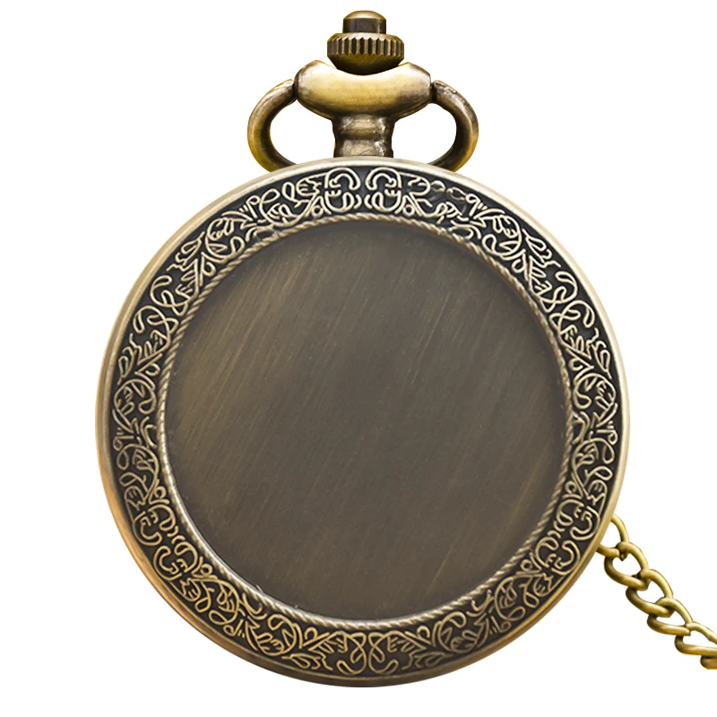 Retro Charm Neutral Fashion Textuable Quartz Pocket Watch Steampunk Men's and Women's Necklace Pendant Gift
