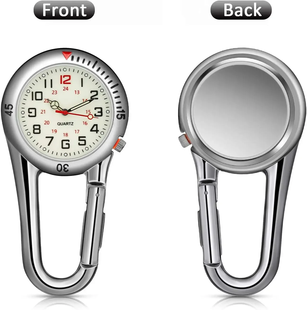 New Carabiner Clip Watches Fob Nurse Pocket Watch Medical Sports Outdoor Vintage Clock Mountaineering Sport Equipment