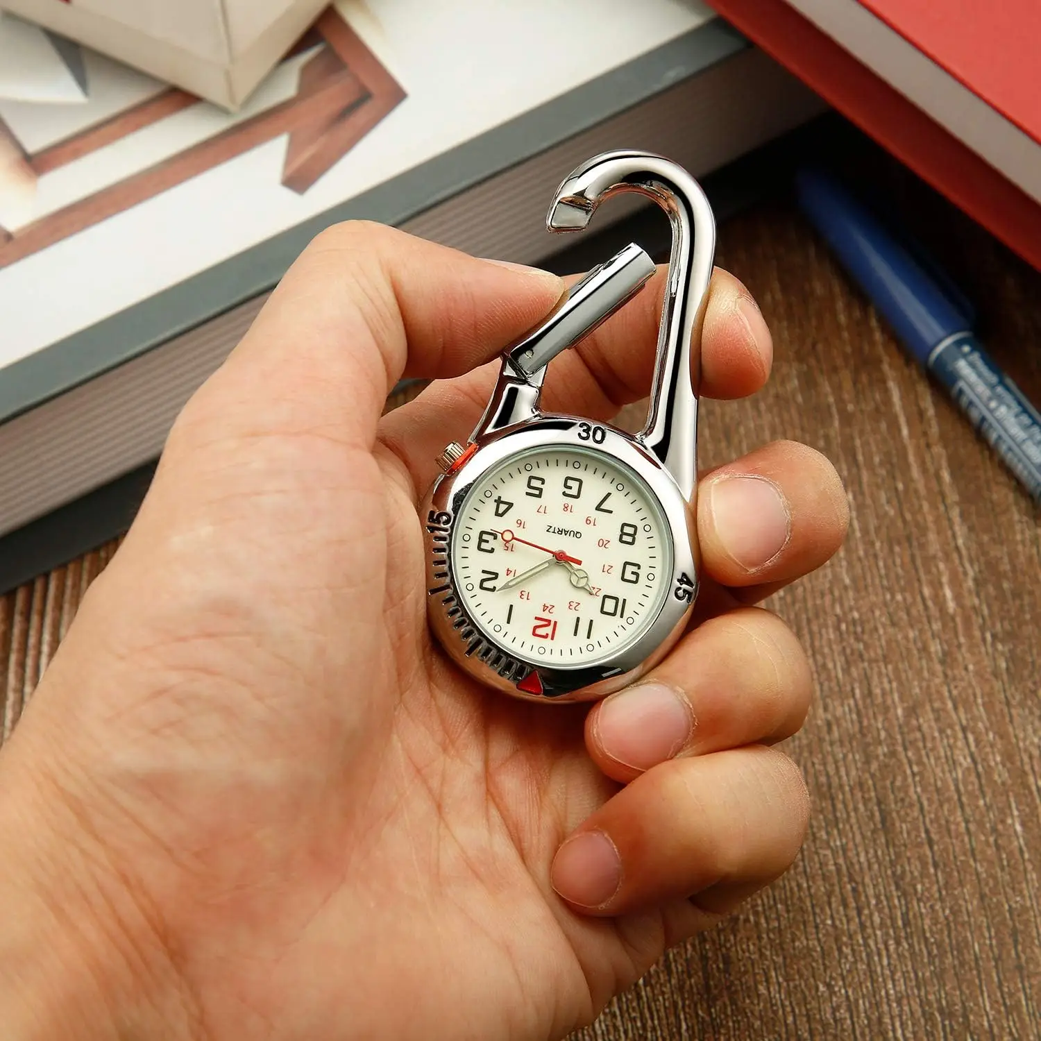 New Carabiner Clip Watches Fob Nurse Pocket Watch Medical Sports Outdoor Vintage Clock Mountaineering Sport Equipment