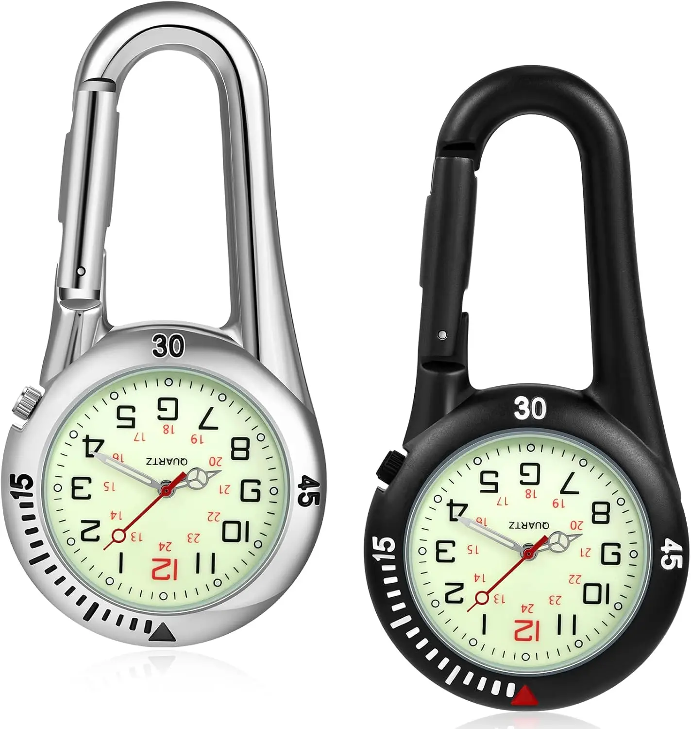 New Carabiner Clip Watches Fob Nurse Pocket Watch Medical Sports Outdoor Vintage Clock Mountaineering Sport Equipment