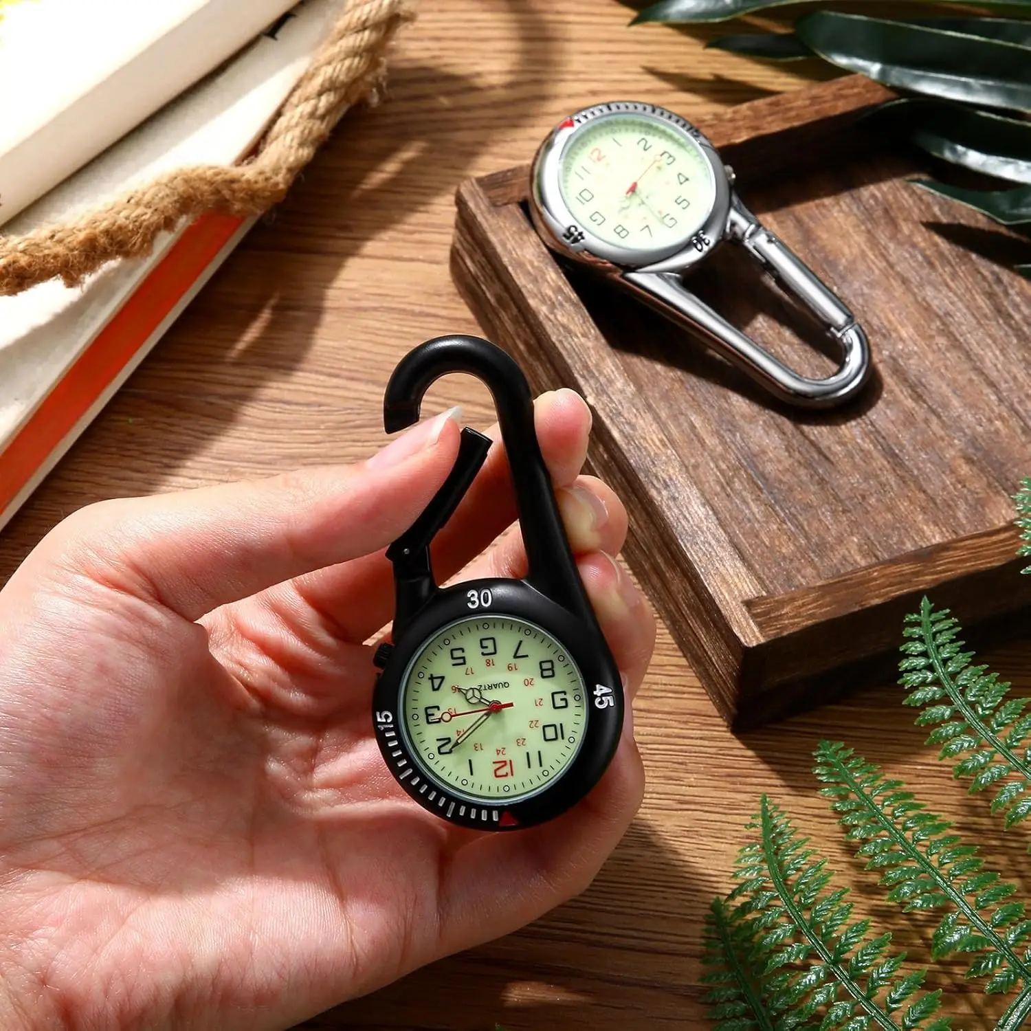 New Carabiner Clip Watches Fob Nurse Pocket Watch Medical Sports Outdoor Vintage Clock Mountaineering Sport Equipment