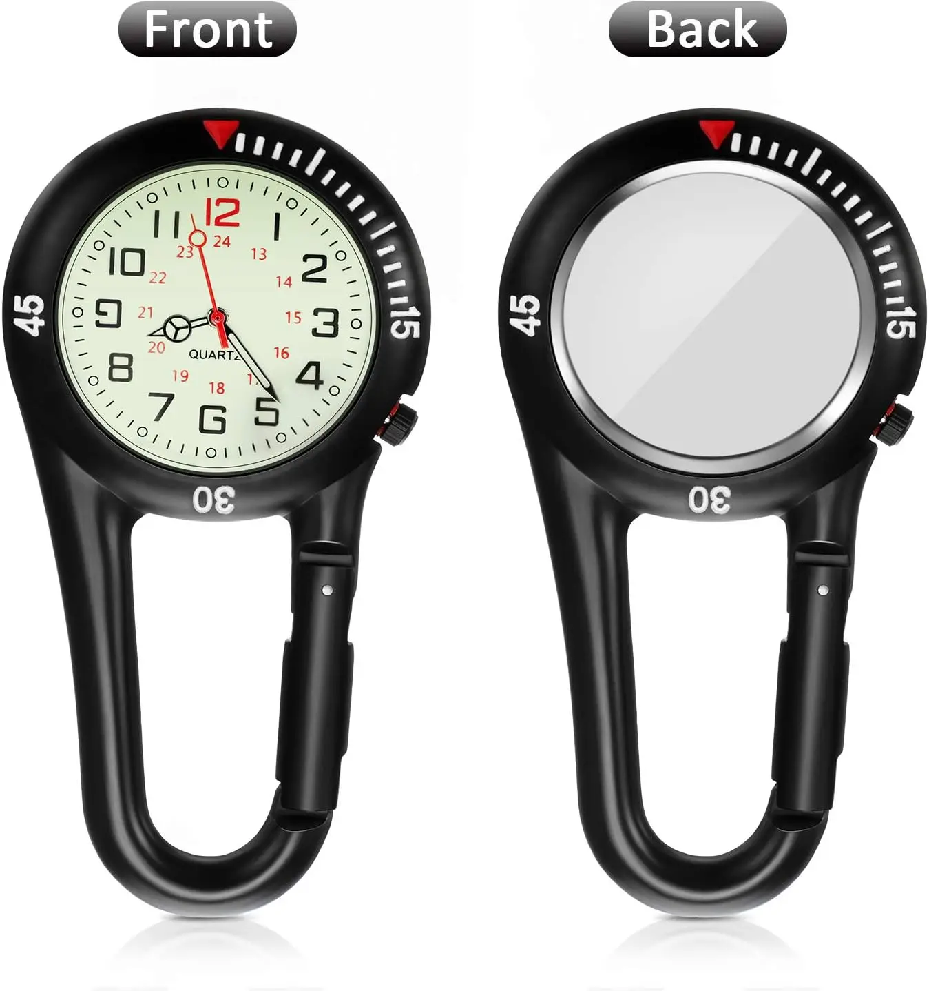 New Carabiner Clip Watches Fob Nurse Pocket Watch Medical Sports Outdoor Vintage Clock Mountaineering Sport Equipment