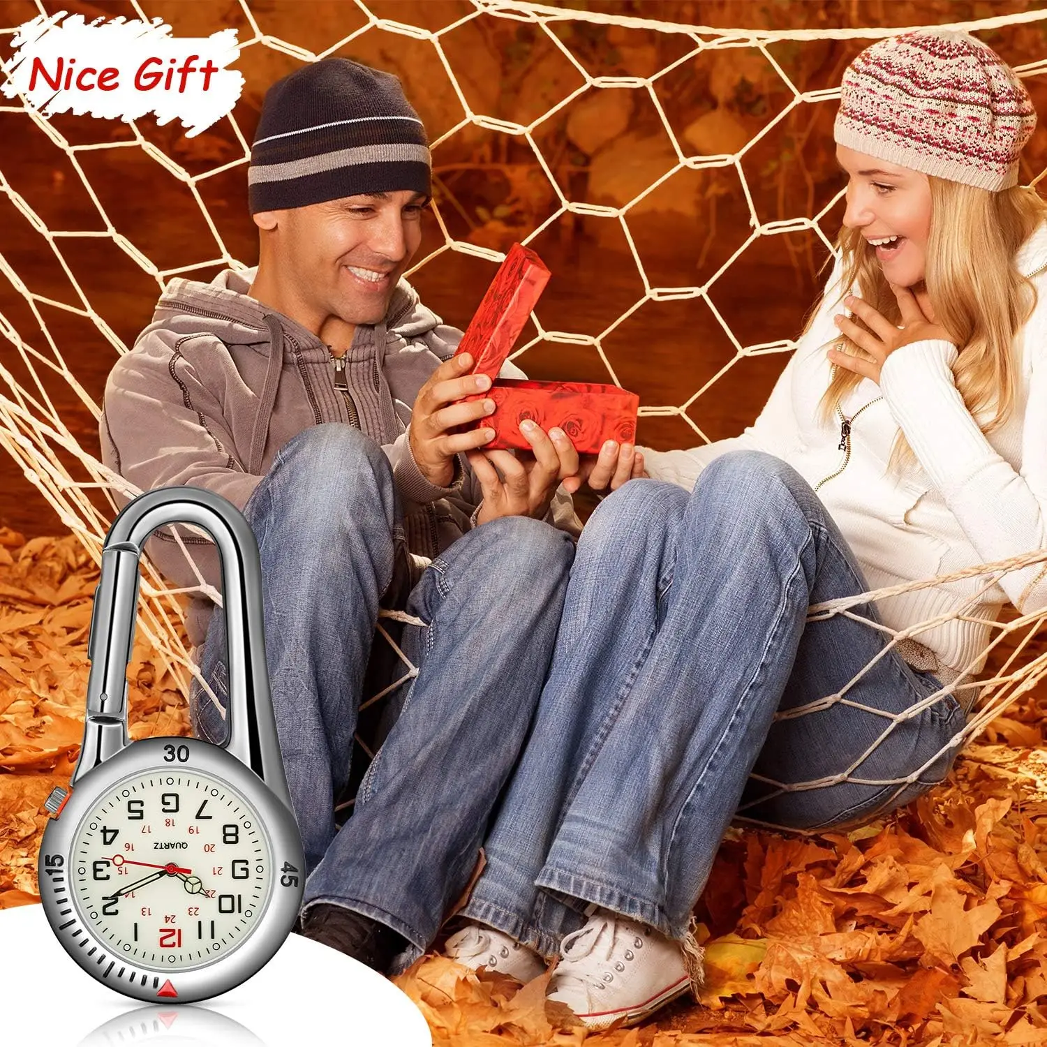 New Carabiner Clip Watches Fob Nurse Pocket Watch Medical Sports Outdoor Vintage Clock Mountaineering Sport Equipment